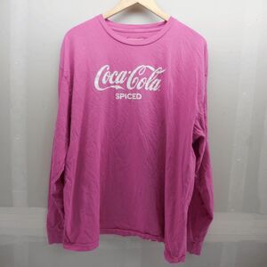 Coca Cola Spiced Long Sleeve Shirt Unisex‎ 2XL Hot Pink Graphic Tee Crewneck